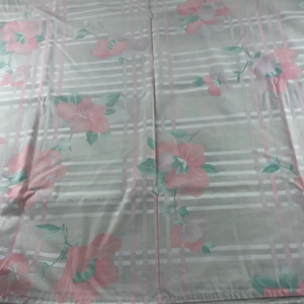 Vintage JCPenney Double/Full 4 Piece Sheet Set Floral Pastels 1980’s Pink Green